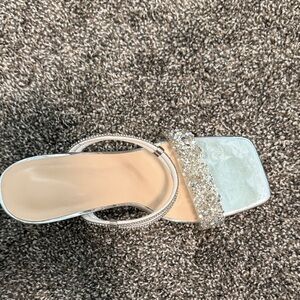 Silver Embellished Strap Women’s Slide Sandal